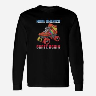 Vintage Roller Skating Disco Long Sleeve T-Shirt - Seseable