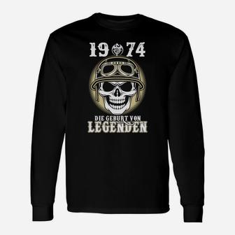 Vintage Schädel 1974 Legendengeburt Langarmshirts, Retro Design - Seseable