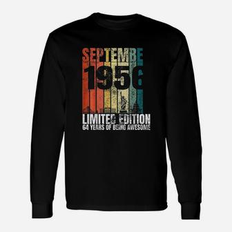 Vintage September 1956 Bday 66 Years Old 66th Birthday Long Sleeve T-Shirt - Seseable