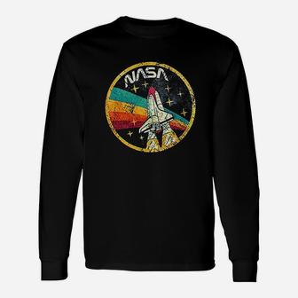Vintage Space Shuttle Graphic Long Sleeve T-Shirt - Seseable