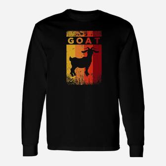 Vintage Style Goat Silhouette Goat Lover Long Sleeve T-Shirt - Seseable