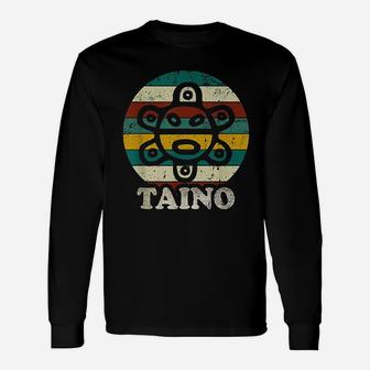 Vintage Sun Distressed Taino Sun Symbol Taino Long Sleeve T-Shirt - Seseable