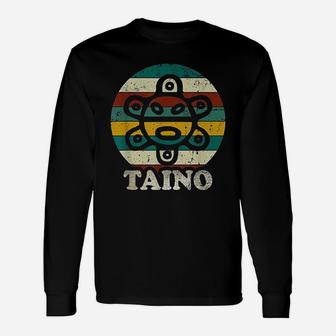 Vintage Sun Distressed Taino Sun Symbol Taino Long Sleeve T-Shirt - Seseable