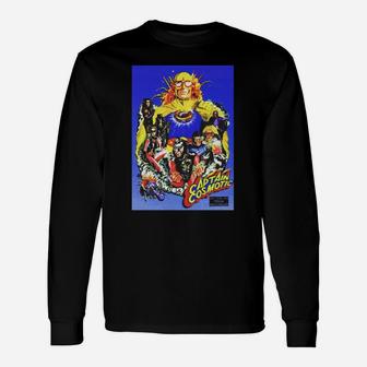 Vintage Superhelden-Comic-Print Langarmshirts, Retro Design für Fans - Seseable