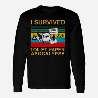 Vintage I Survived Toilet Paper Long Sleeve T-Shirt - Seseable