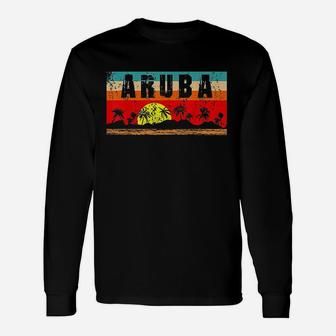 Vintage Tropical Aruba Long Sleeve T-Shirt - Seseable