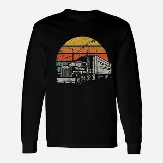 Vintage Truck Driver Retro Sun Driving Trucker Long Sleeve T-Shirt - Seseable