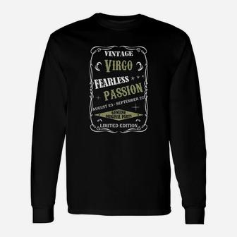 Vintage Virgo Fearless Passion Long Sleeve T-Shirt | Seseable CA