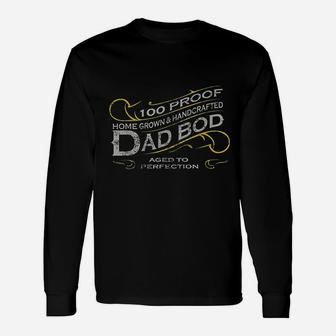 Vintage Whiskey Label Dad Bod New Father Long Sleeve T-Shirt - Seseable