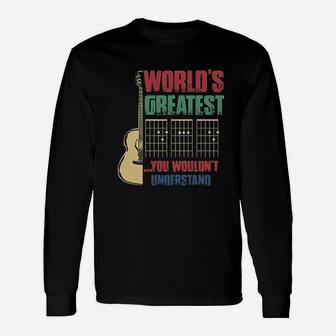 Vintage Worlds Greatest Guitar Dad You Wouldnt Understand Guitarist Long Sleeve T-Shirt - Seseable