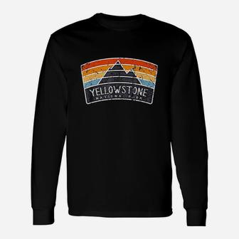 Vintage Yellowstone National Park Art Graphic Long Sleeve T-Shirt - Seseable