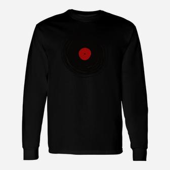 Vinyl Schallplatten Design Langarmshirts in Schwarz, Retro Musik Tee - Seseable