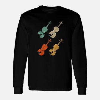 Violin Music Teacher Vintage Long Sleeve T-Shirt - Seseable
