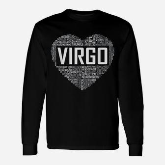 Virgo Zodiac Traits Horoscope Astrology Sign Heart Long Sleeve T-Shirt - Seseable