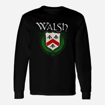 Walsh Surname Irish Last Name Walsh Crest Long Sleeve T-Shirt - Seseable