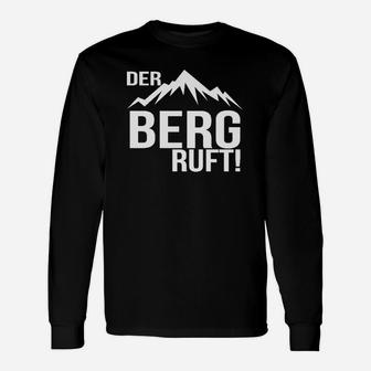 Wanderlust Schwarzes Langarmshirts mit Der Berg Ruft!-Aufdruck, Outdoor und Trekking - Seseable