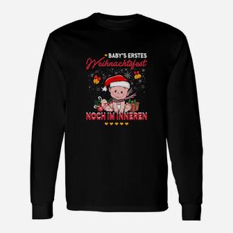 Weihnachts-Schwangerschafts-Langarmshirts, Babys erstes Fest im Mutterleib - Seseable