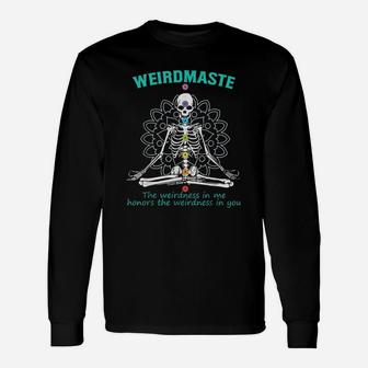 Weirdmaste Meditation Yoga Definition Skeleton Yoga Long Sleeve T-Shirt - Seseable