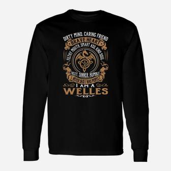Welles Brave Heart Dragon Name Long Sleeve T-Shirt - Seseable