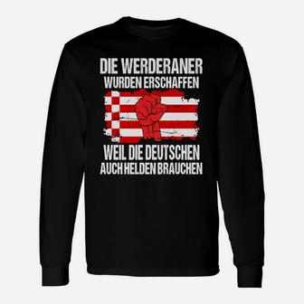 Werderaner Helden Fußball-Fan-Langarmshirts, Grün-Weiß Support Tee - Seseable