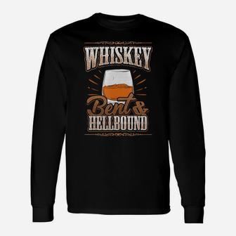 Whiskey Bent Hellbound Shirt Drinking Fathers Day Dad Long Sleeve T-Shirt - Seseable
