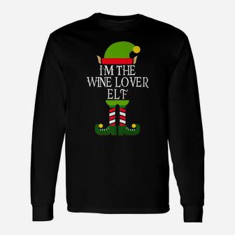 Im The Wine Lover Elf Matching Christmas Pajama Tees Long Sleeve T-Shirt - Seseable