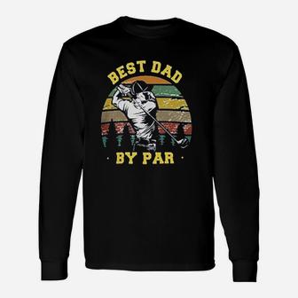 Winnice Retro Best Papa By Par Golf Dad Vintage Fathers Day Golfers Long Sleeve T-Shirt - Seseable