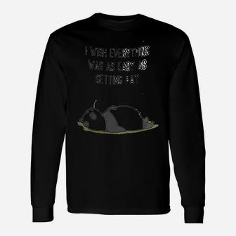 I Wish Everything Was As Easy As Getting Fat Panda Long Sleeve T-Shirt - Seseable