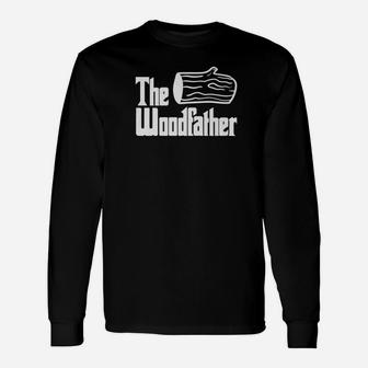 The Woodfather Fathers Day Woodworker Carpenter Dad Premium Long Sleeve T-Shirt - Seseable