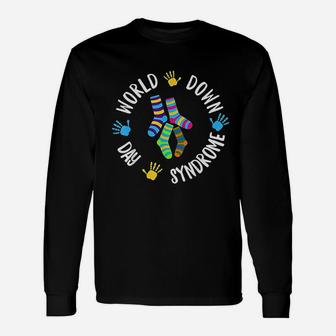 World Down Syndrome Day Awareness Socks Down Right Long Sleeve T-Shirt - Seseable