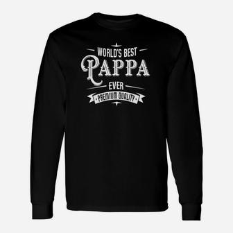 Worlds Best Pappa Ever Grandpa Fathers Day Long Sleeve T-Shirt - Seseable