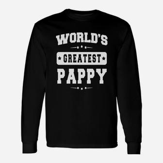 Worlds Greatest Pappy Fathers Day Grandpa Men Long Sleeve T-Shirt - Seseable