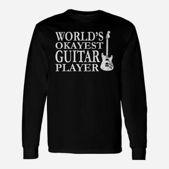 Worlds Okayest Guitar Player Long Sleeve T-Shirt - Seseable