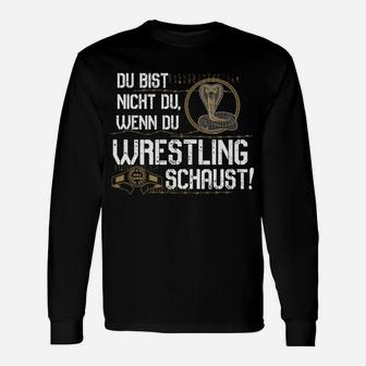 Wrestling Fan Schwarzes Langarmshirts, Spruch für Wrestling-Liebhaber - Seseable