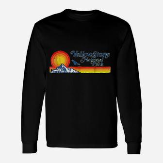 Yellowstone National Park Mountains Vintage Retro Long Sleeve T-Shirt - Seseable
