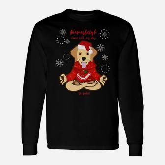 Yoga Christmas Dog Golden Retriever Labrador Long Sleeve T-Shirt - Seseable