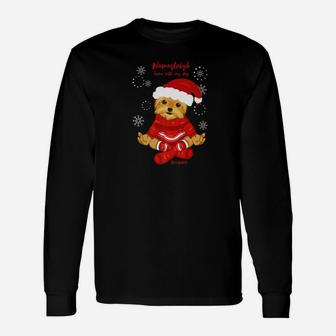 Yoga Christmas Dog Shirt Yorkie Yorkshire Terrier Long Sleeve T-Shirt - Seseable