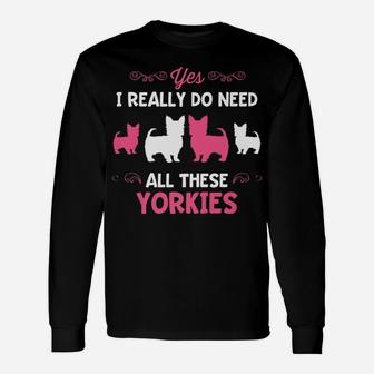 Yorkie Dog Breed Lover Puppy Yorkshire Terrier Long Sleeve T-Shirt - Seseable