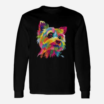 Yorkshire Terrier Yorkie Pop Art Popart Dog Long Sleeve T-Shirt - Seseable