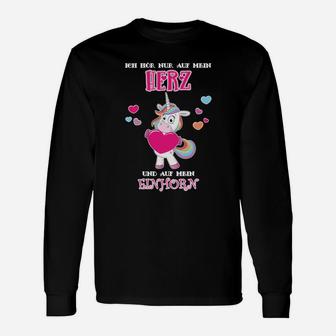 ❤Ith Hör Nur Auf Mein Herz❤ Einhorn Langarmshirts - Seseable