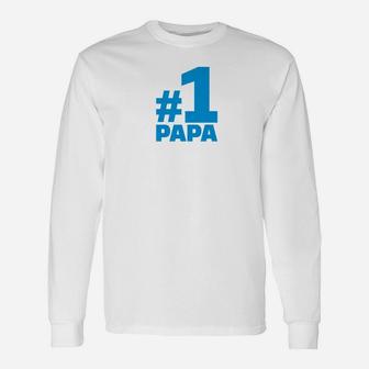 1 Papa Shirt For Dads Fathers Pops Number 1 Papa Long Sleeve T-Shirt - Seseable