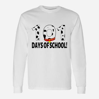 101 Days Of School Dalmatian Dog Long Sleeve T-Shirt - Seseable
