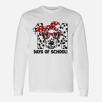 101 Days Of School Dalmatian Dog Teacher 100th Day Of School Long Sleeve T-Shirt - Seseable