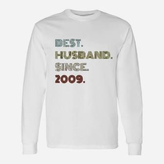 12th Wedding Anniversary Best Husband Since 2009 Long Sleeve T-Shirt - Seseable