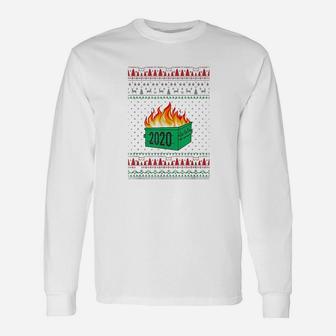 2020 Dumpster Fire Bad Year Christmas Long Sleeve T-Shirt - Seseable