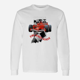 500 Indianapolis Indiana The Race State Checkered Flag Long Sleeve T-Shirt - Seseable