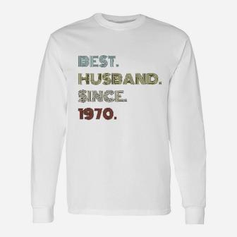 51st Wedding Anniversary Best Husband Since 1970 Long Sleeve T-Shirt - Seseable