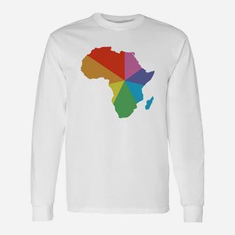 Africa Rainbow Pride Burst Long Sleeve T-Shirt - Seseable