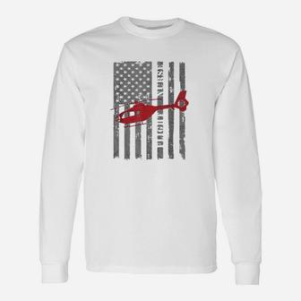 American Flag Flight Nurse, funny nursing gifts Long Sleeve T-Shirt - Seseable