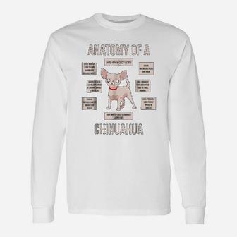 Anatomy Of A Chihuahua Puppy Long Sleeve T-Shirt - Seseable
